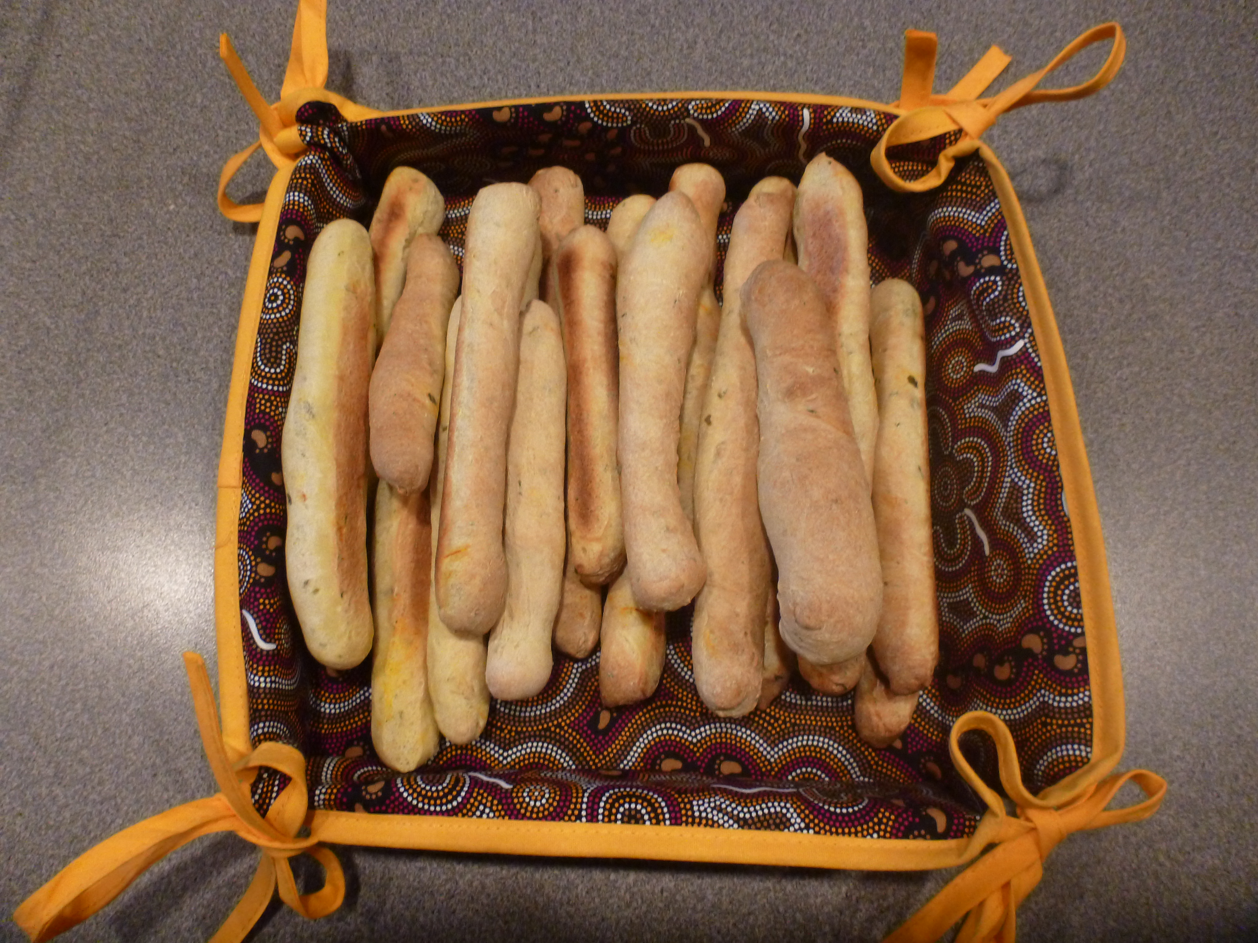 Saffron Basil Breadsticks