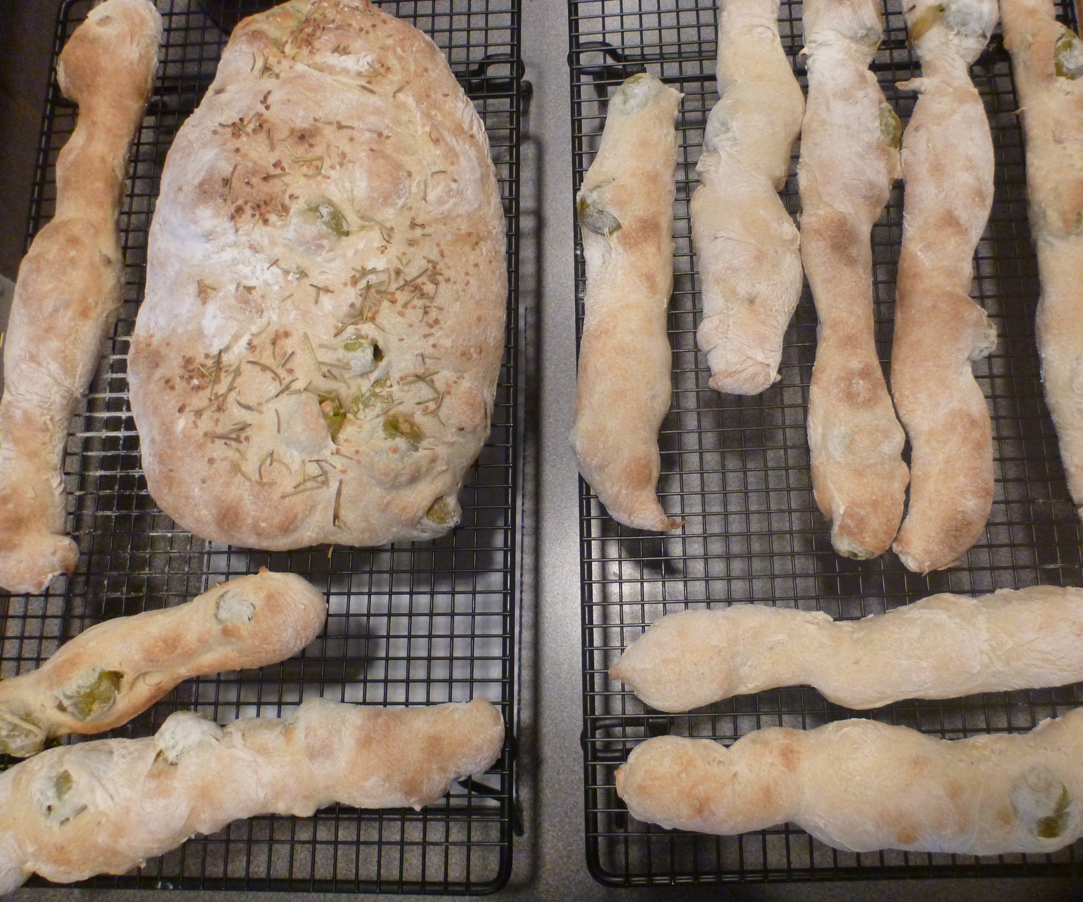 Olive Breadsticks and Focaccia